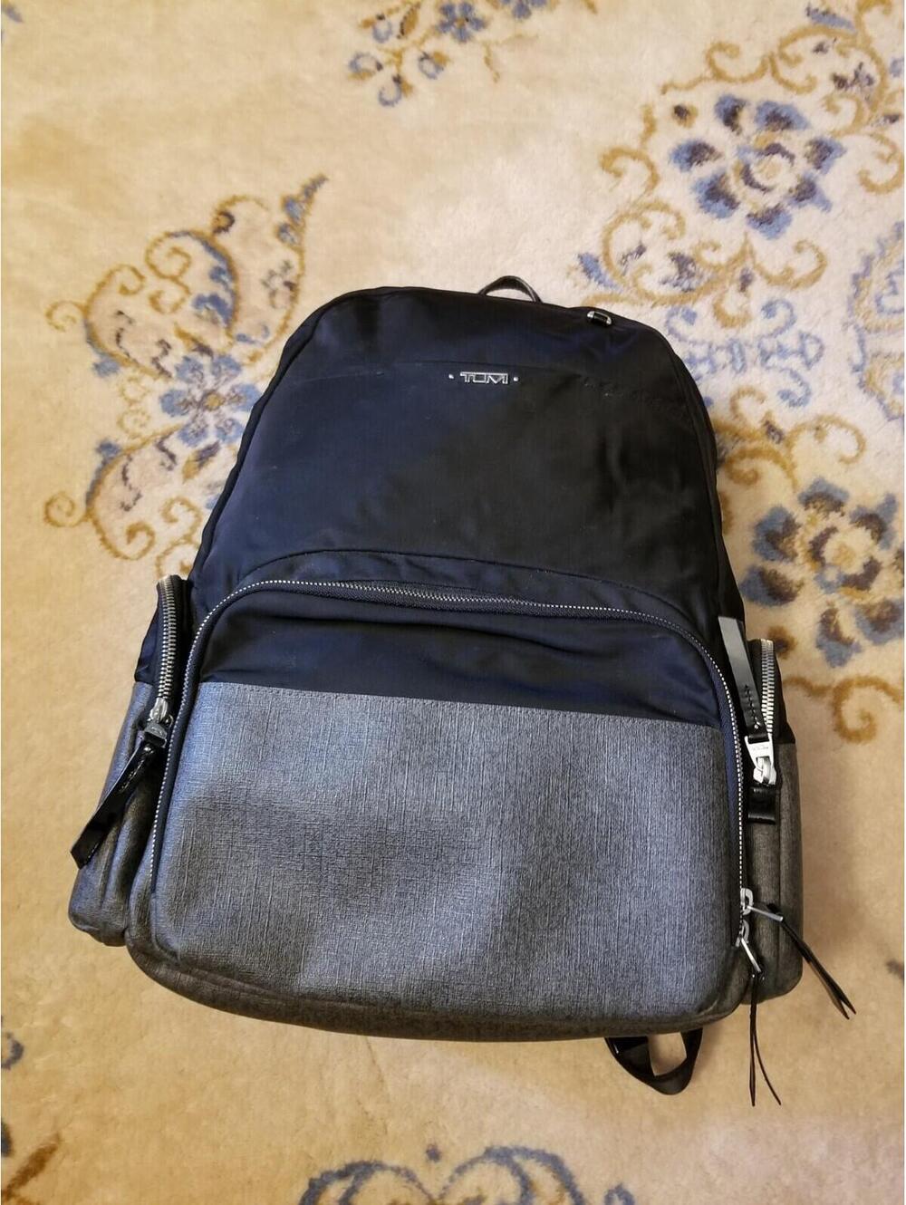 Tumi Meggie Black /Grey Backpack Shoulder Pack School Travel Carry On Bag